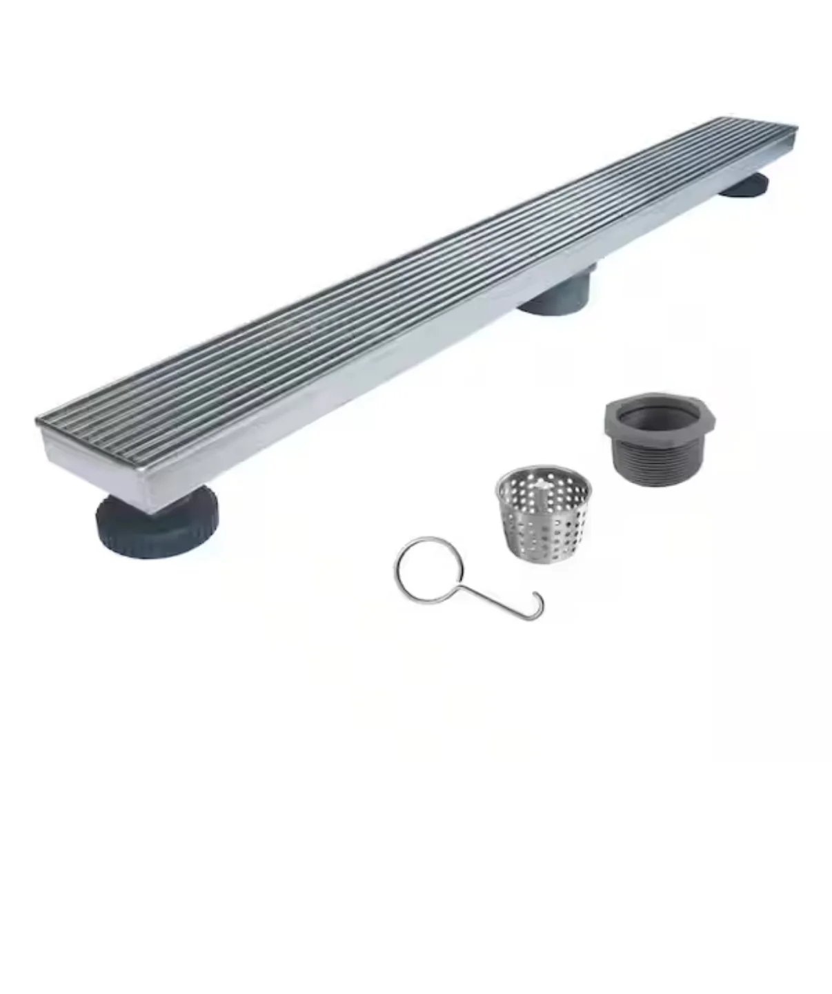 24 in. Stainless Steel Linear Shower Drain with Linear Drain Cover (New)