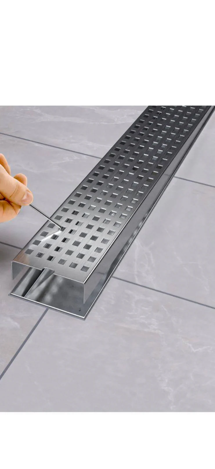 24 in. Stainless Steel Linear Shower Drain with Linear Drain Cover (New) - Image 4