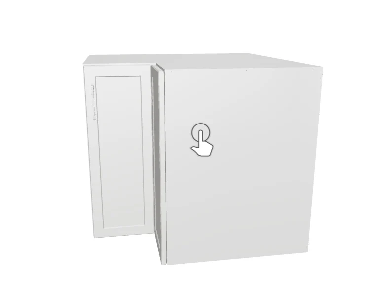 36x36" L Shape Base Corner Cabinet in White (New) - Image 3