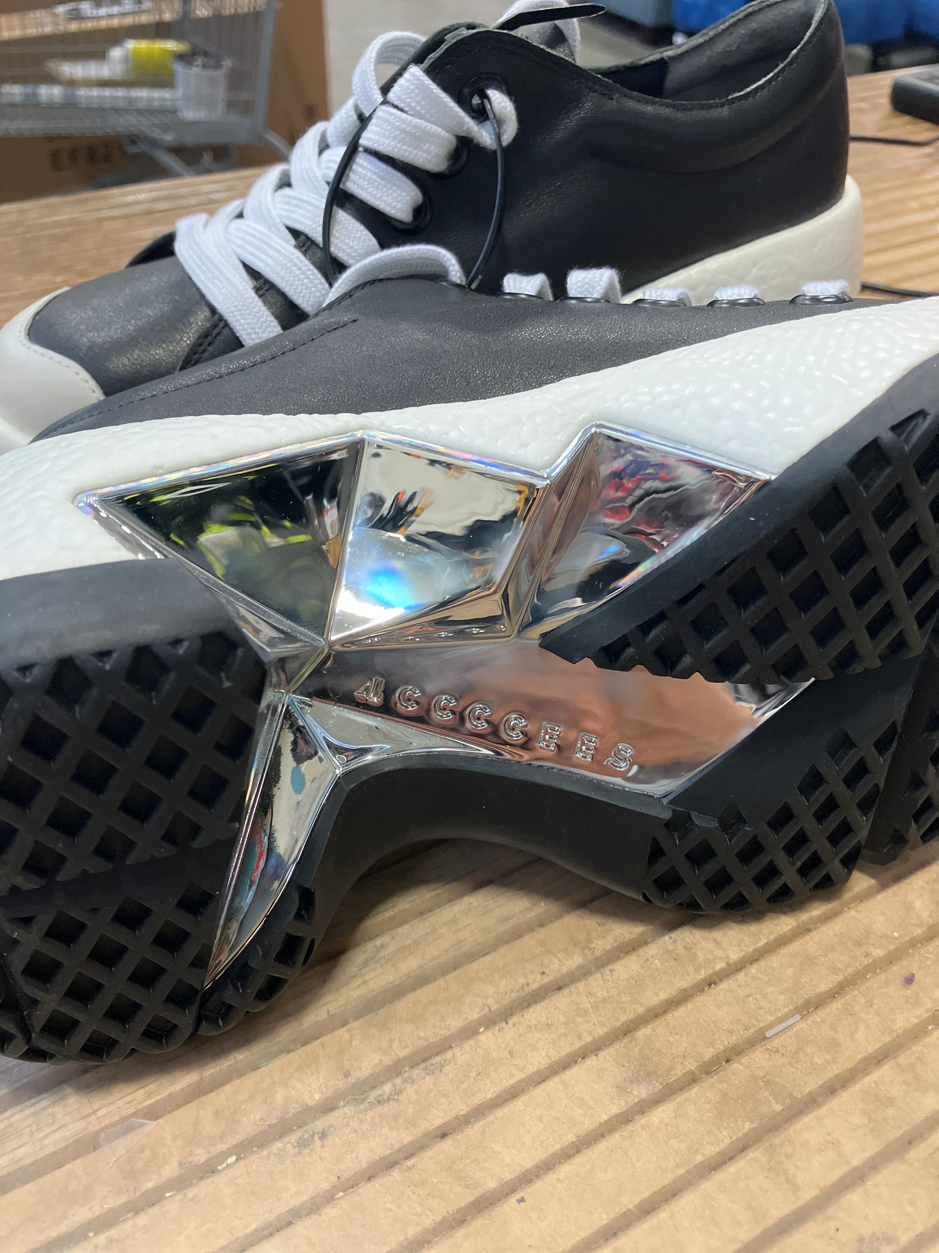 4CCCCees Flint Alpha Black, White, and Chrome Sneakers - Image 2