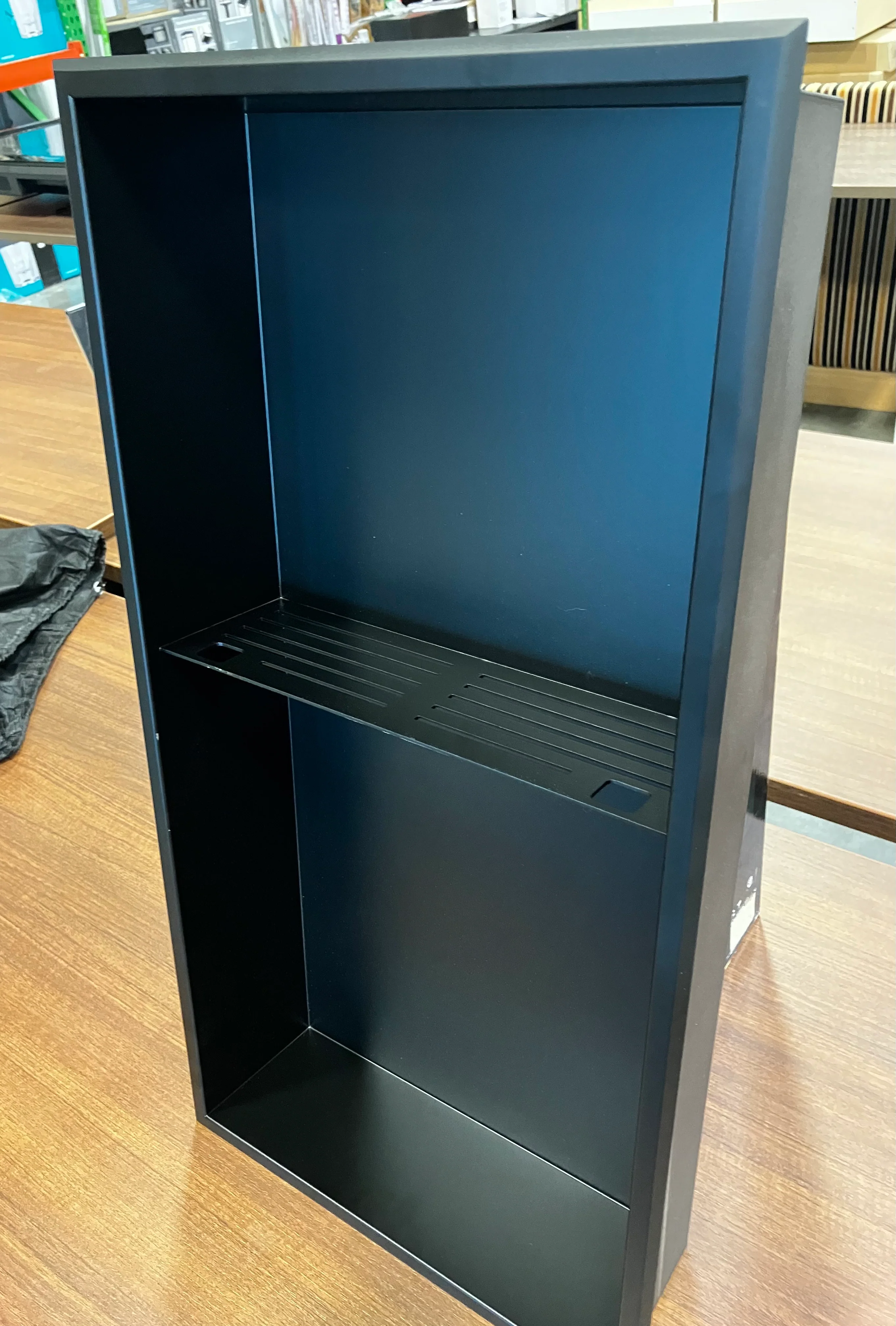Agua Canada Stainless Steel Double Shelf Shower Wall Niche in Matte Black (New) - Image 2