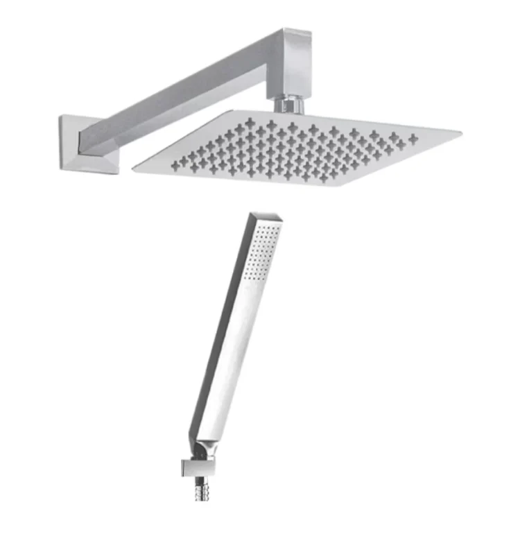 Akuaplus Square Shower Faucet with Sliding Rail in Chrome - Image 2