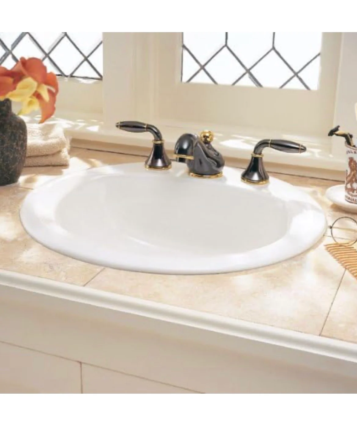 American Standard 0491.019.020 Rondalyn Self-Rimming Countertop Sink with 4-Inch Faucet Spacing and Tapered Edges for Style (White) (new) - Image 2