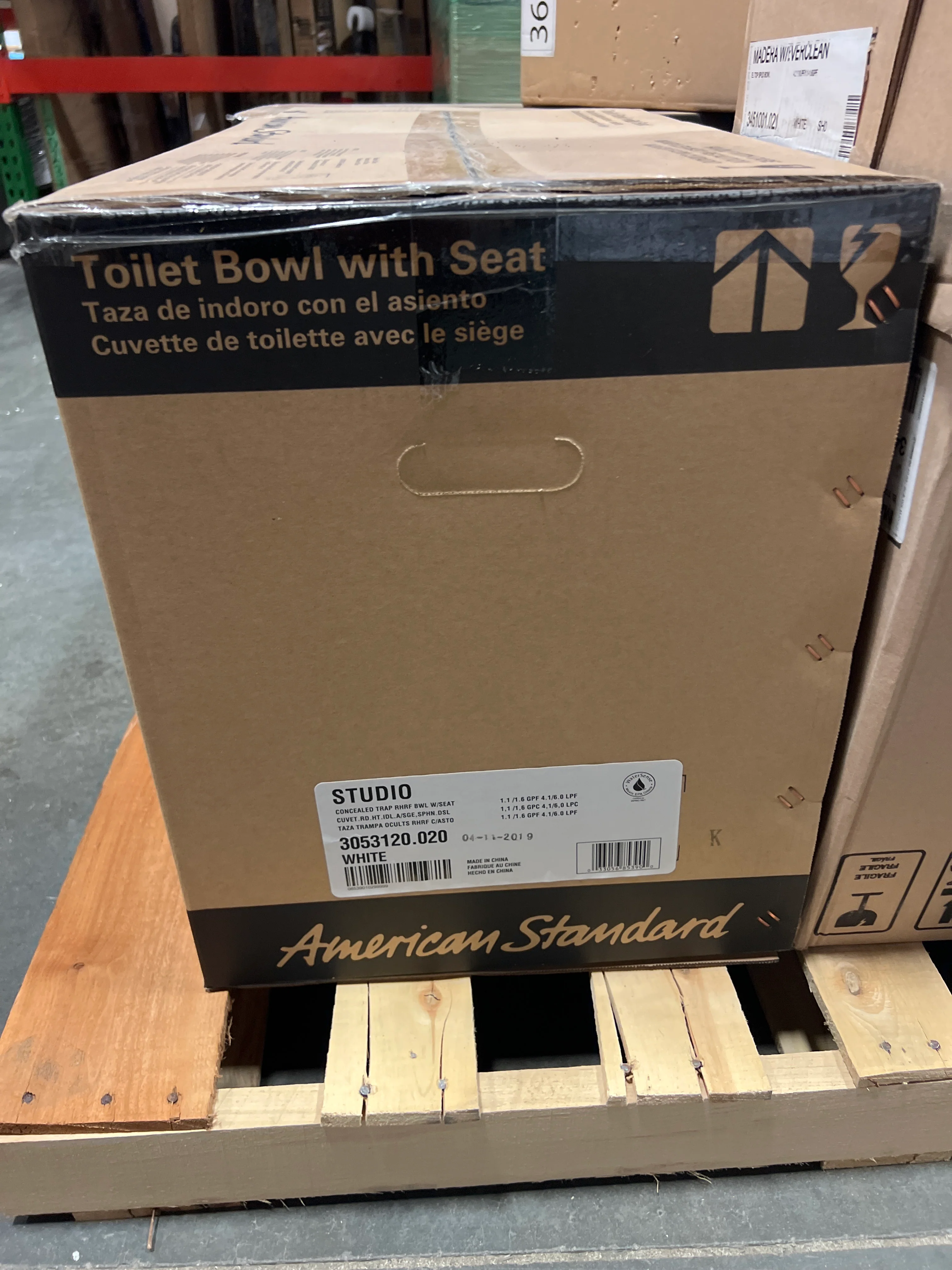 American Standard Studio Two Piece Skirted Chair Height Round Front Toilet Bowl Only (seat included) (new) - Image 2
