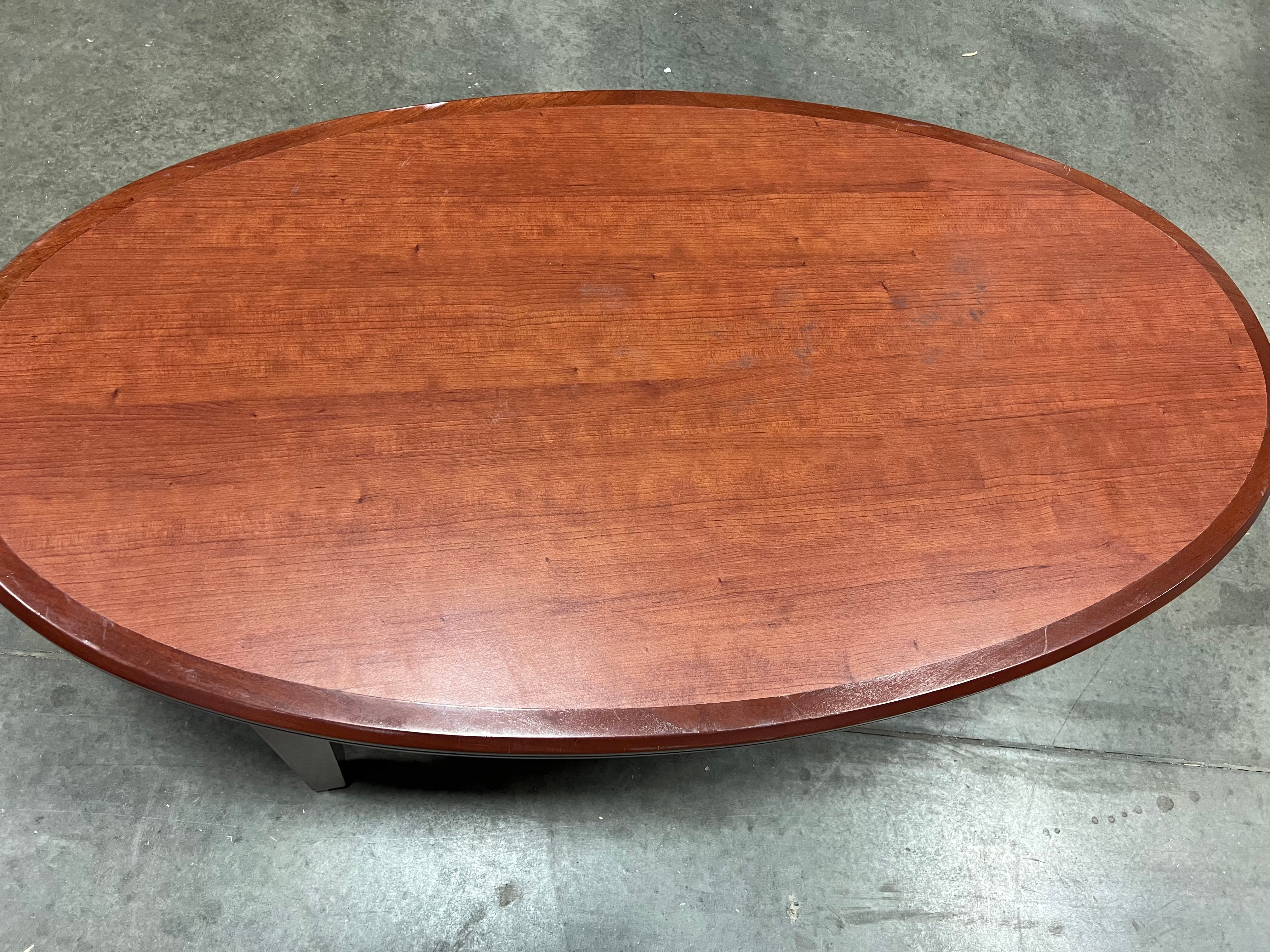 Apartment Sized Veneer Oval Coffee Table (used) - Image 2