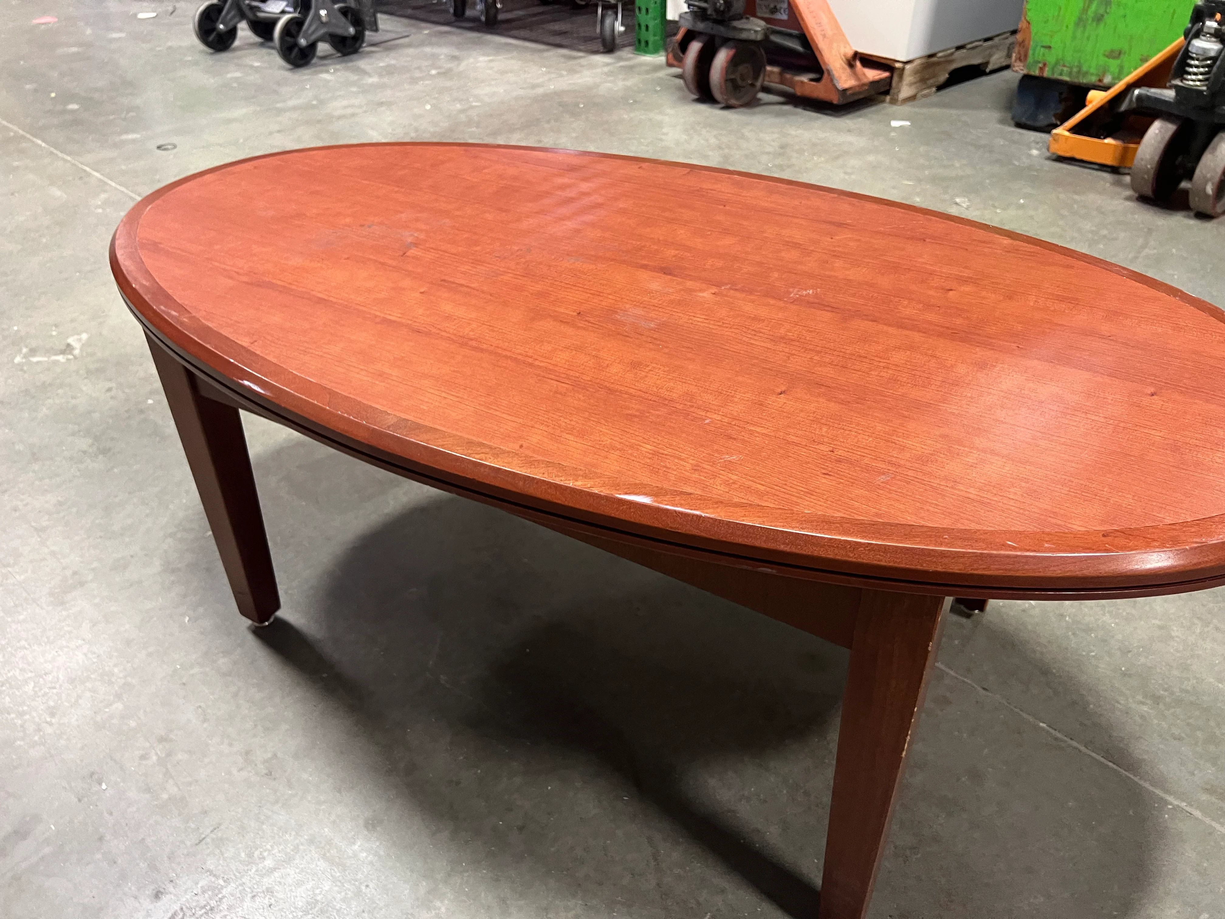 Apartment Sized Veneer Oval Coffee Table (used) - Image 3