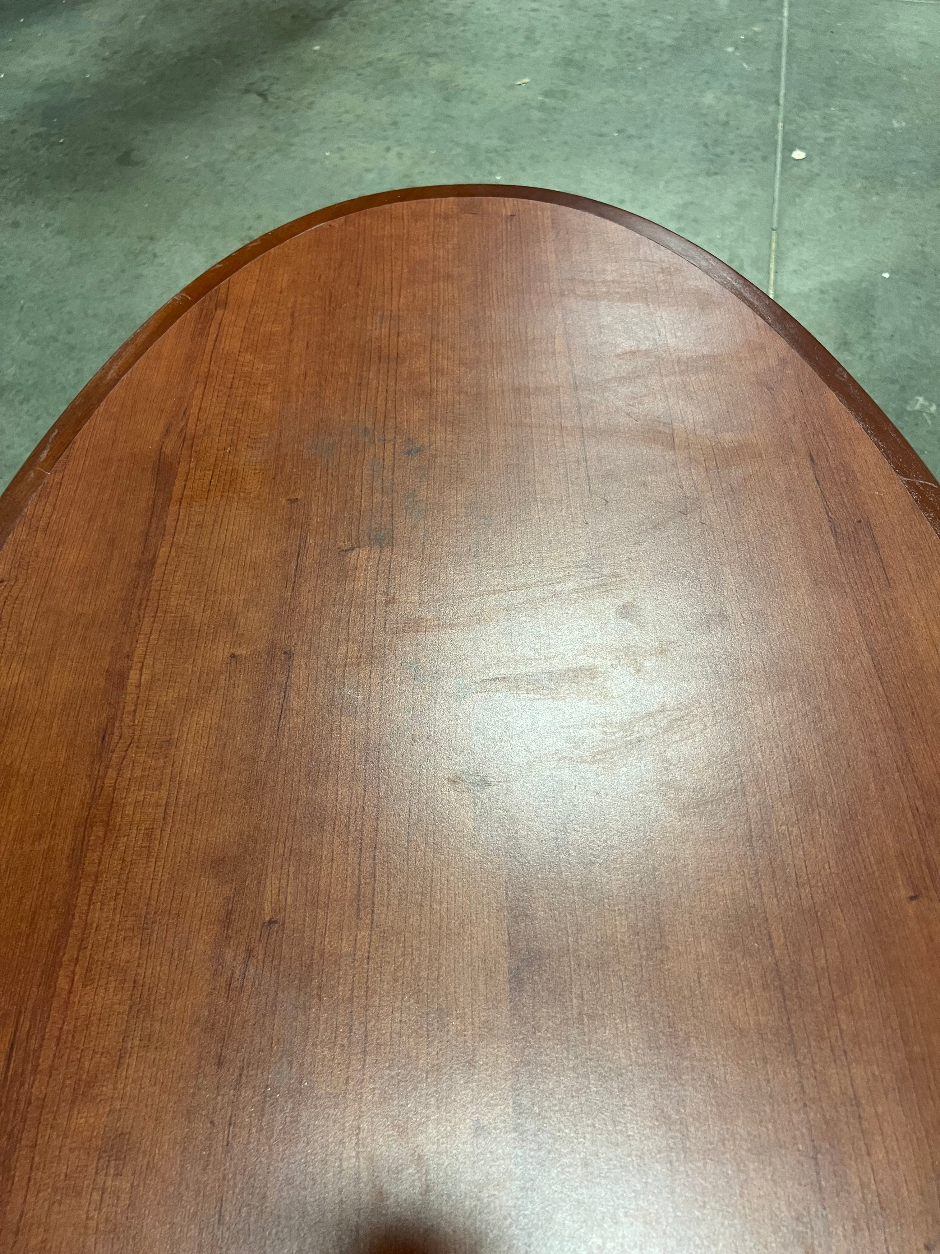 Apartment Sized Veneer Oval Coffee Table (used) - Image 4