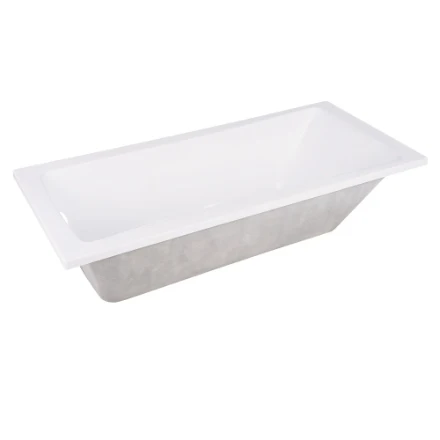 Aqua Eden Contemporary 4.9 ft. Acrylic Rectangular Drop-in Front Drain Bathtub in White (New) - Image 3