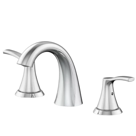 Arnette 8-inch Widespread 2-Handle High-Arc Bathroom Faucet in Chrome, Push Pop-Up Drain & Valve Included (New)