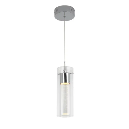 Artika Essence 1-light 8.5W Stainless Steel Integrated LED Pendant Light With Bubble Glass Diffuser (New)