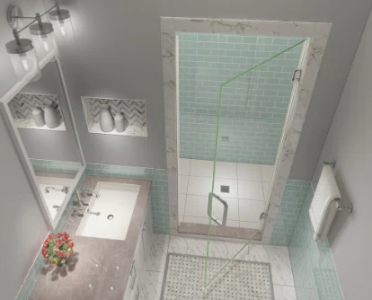 Aston Kinkade XL 22.25 - 22.75" x 80" Frameless Hinged Shower Door with Clear Glass in Stainless Steel - Image 2