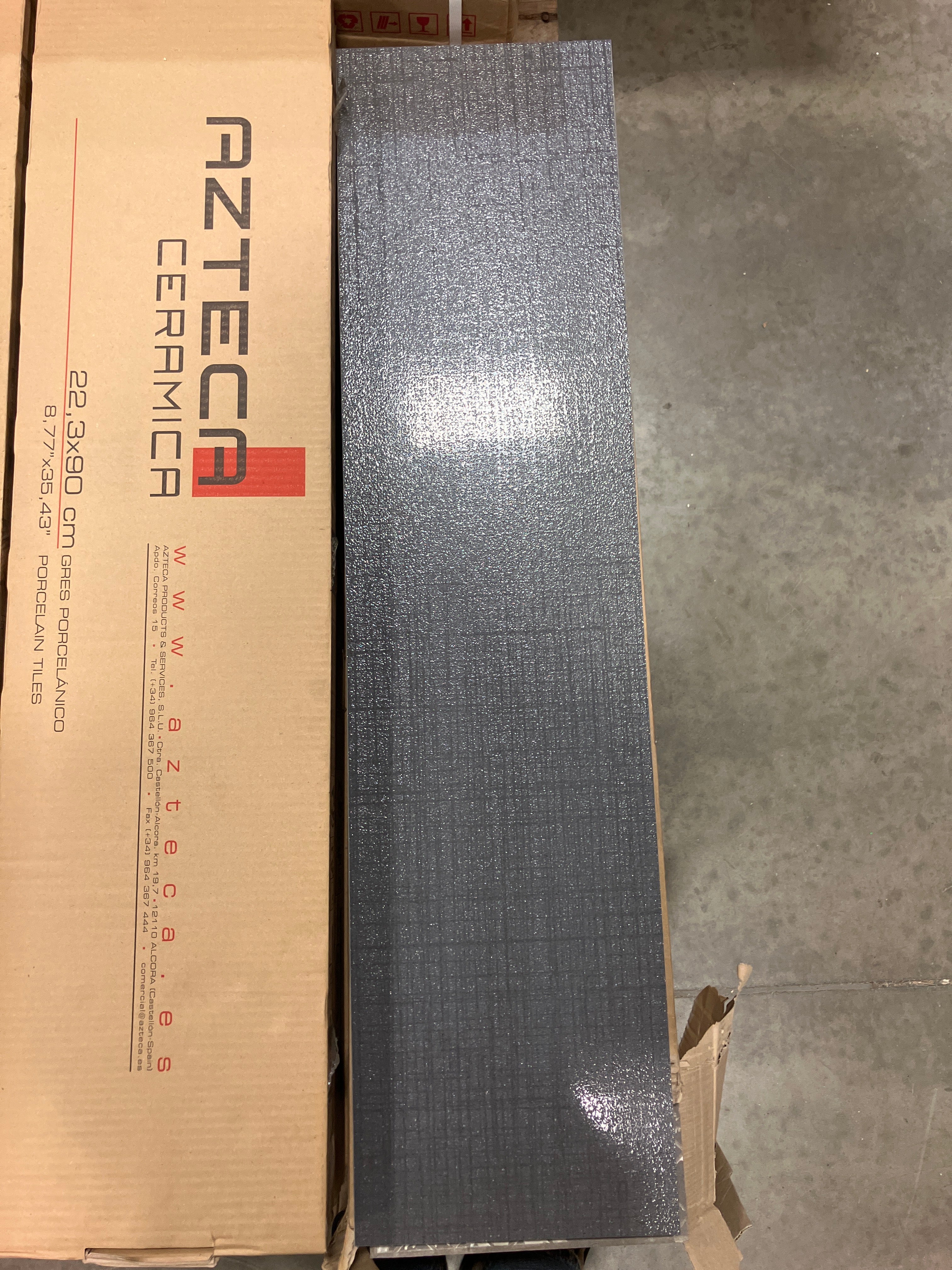 Azteca Ceramica Porcelain Tile 35”x9” (Dark Grey)