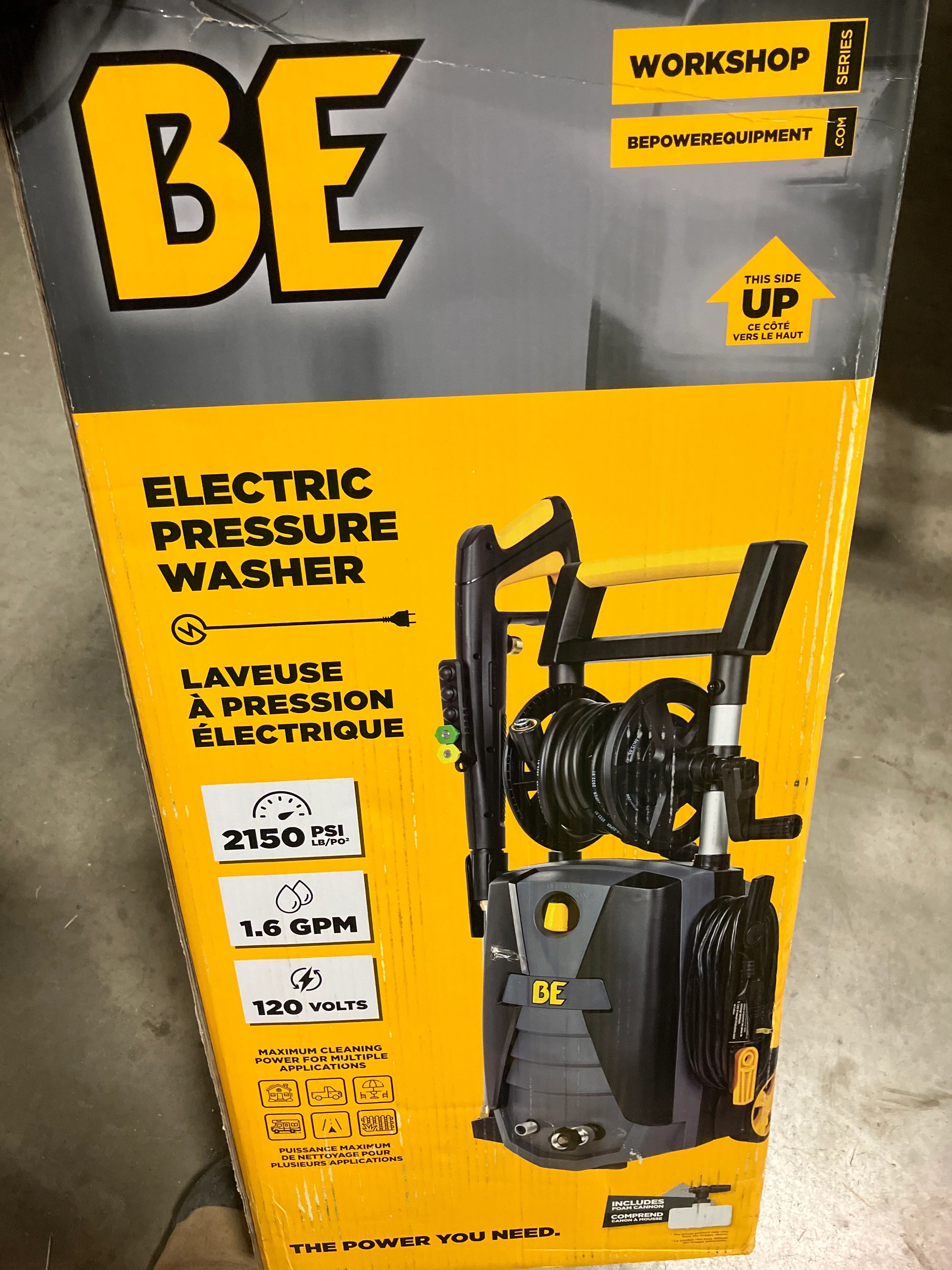 BE Power Equipment 2150 PSI 1.6 GPM Cold Water Corded Electric Pressure Washer (New) - Image 3
