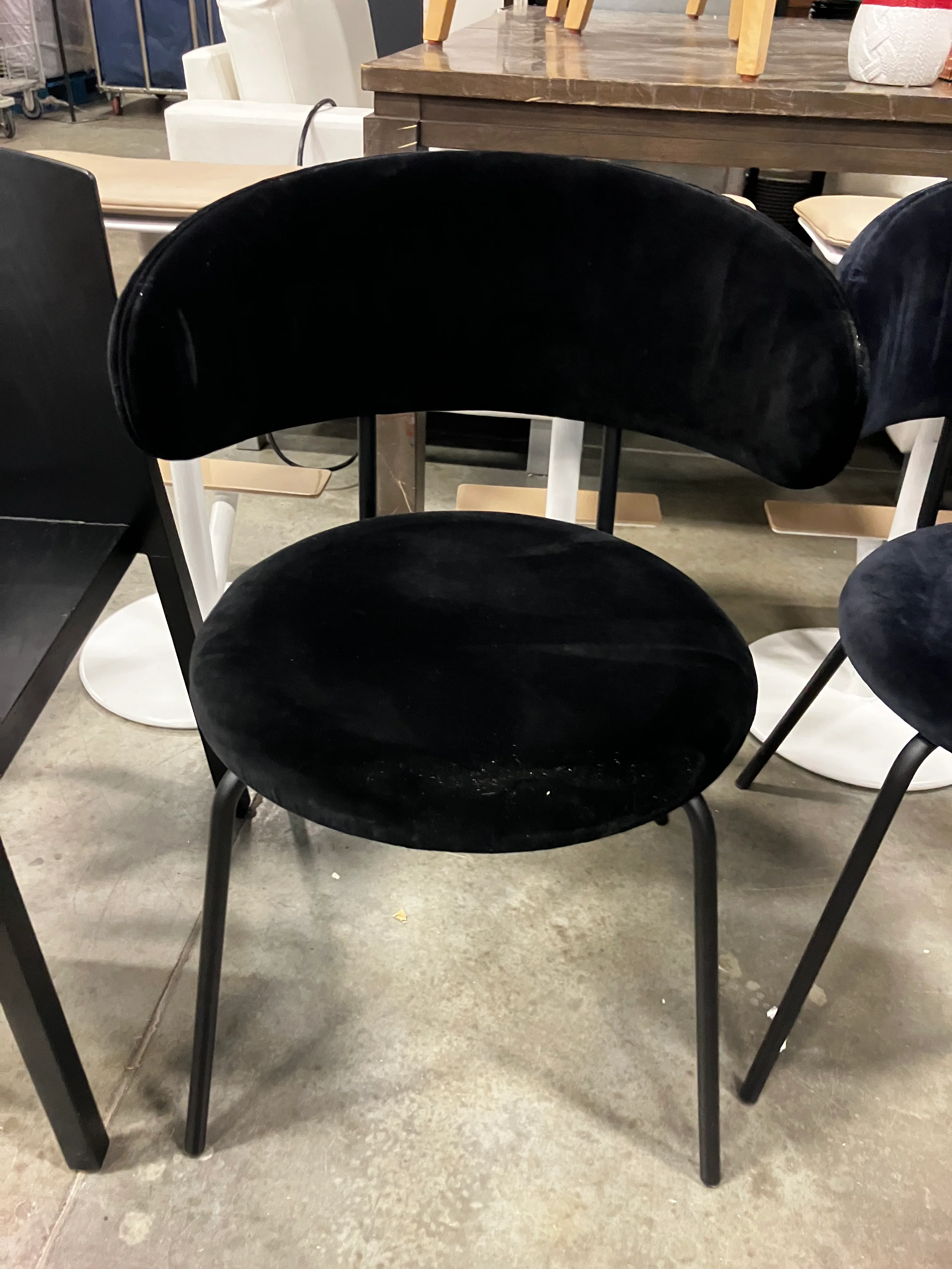 Birba Black Velvet Dining Chair (New)