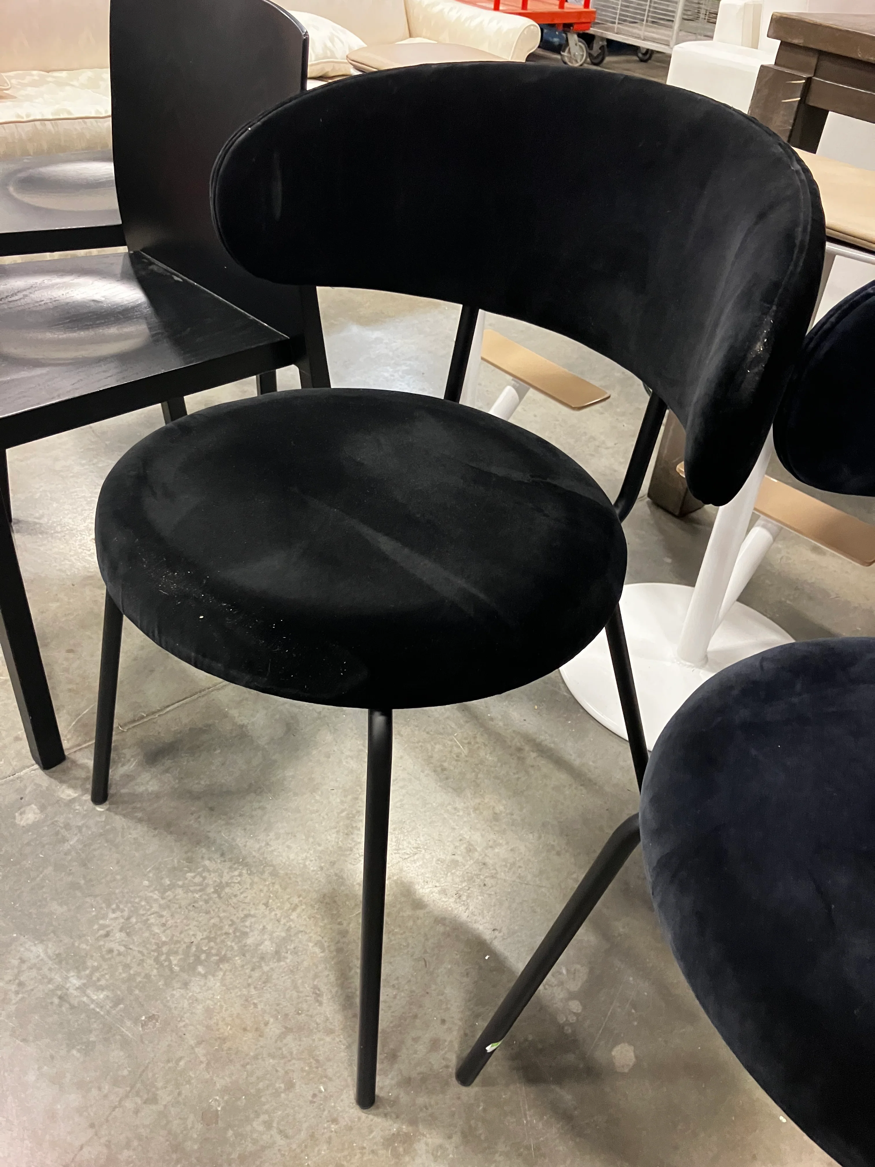 Birba Black Velvet Dining Chair (New) - Image 2