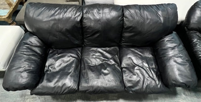 Black Leather Couch - Image 2