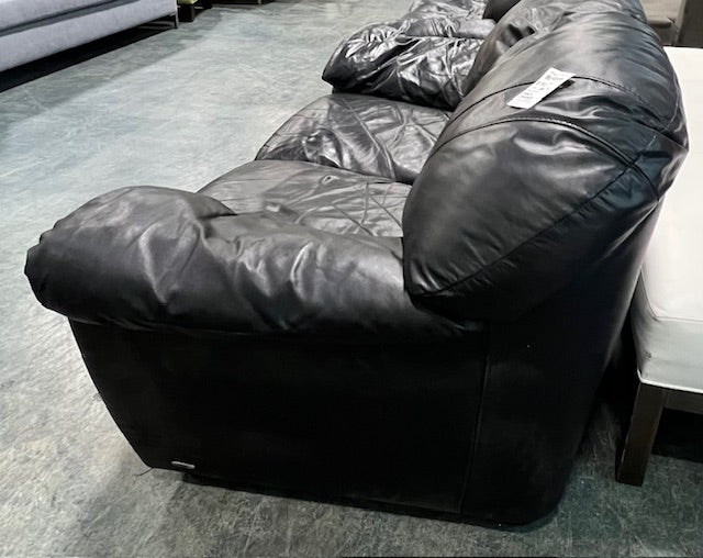 Black Leather Loveseat - Image 3