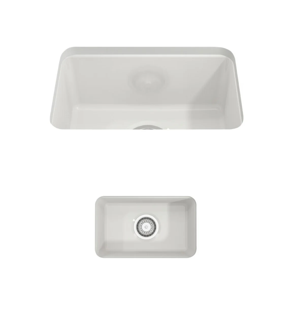 BOCCHI Sotto Dual-Mount Fireclay 12 inch Single Bowl Bar Sink in White (new out of box) - Image 2