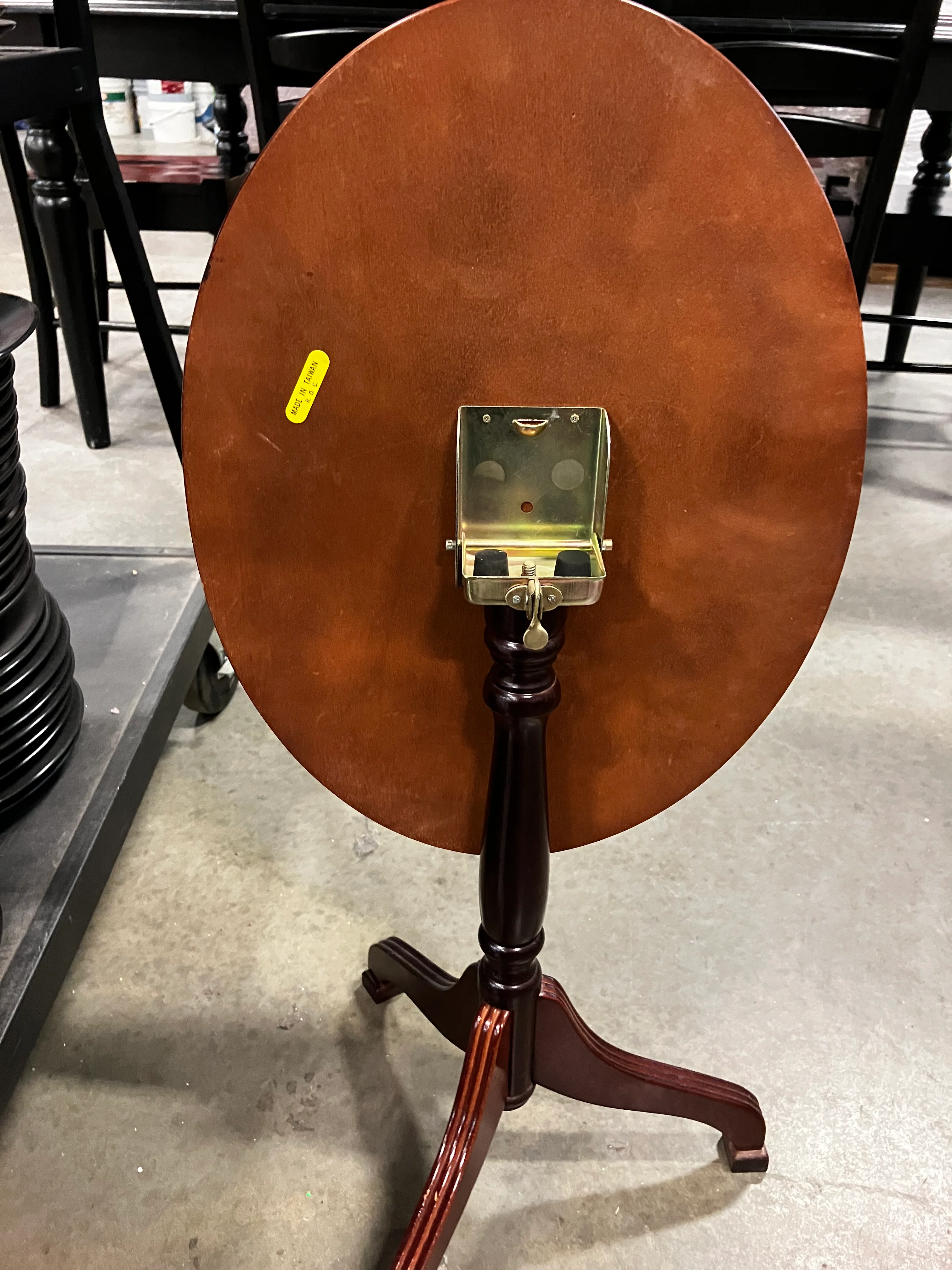 Bombay Oval Tilt-Top Wood Side Table (Used) - Image 2