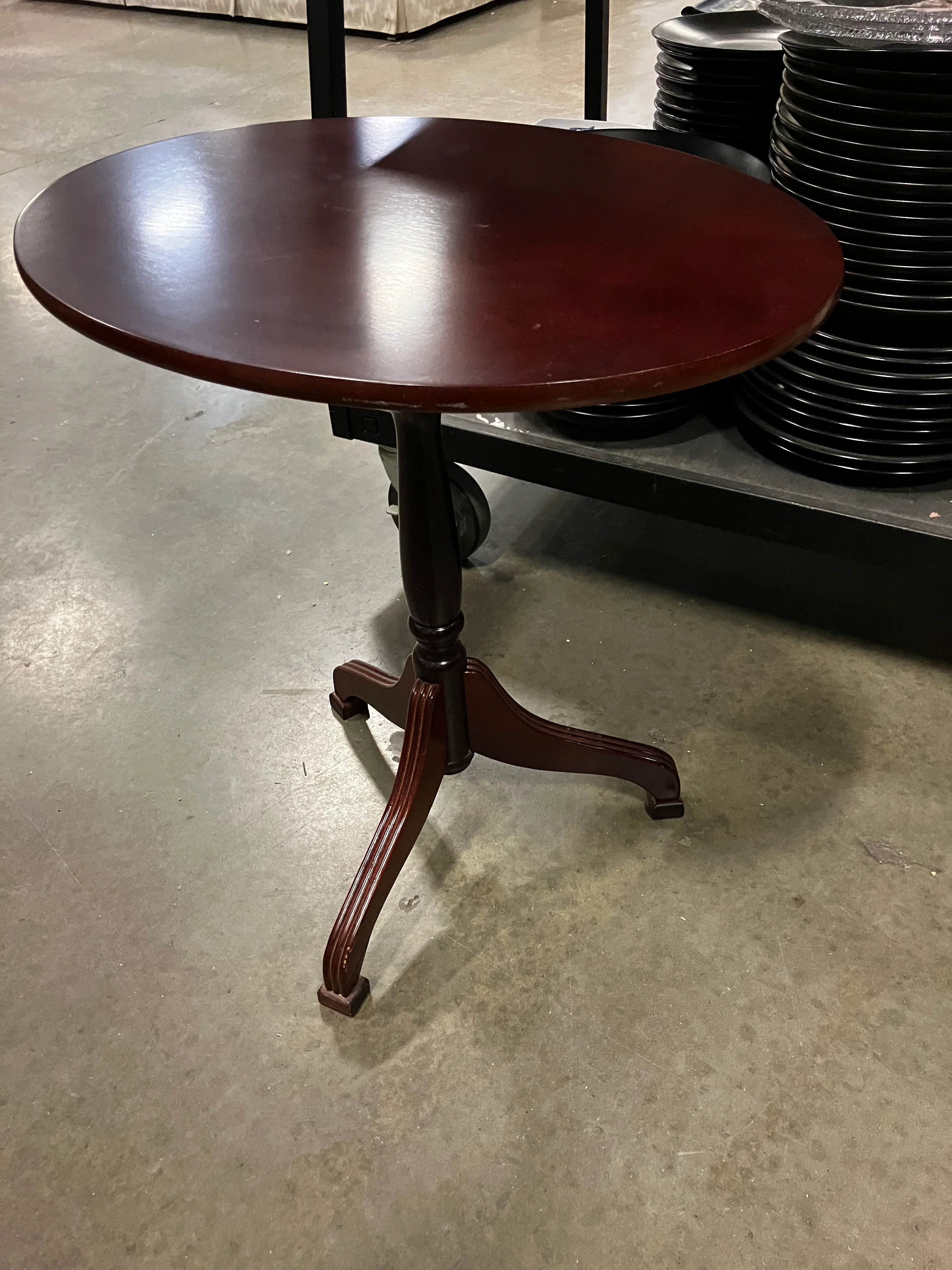 Bombay Oval Tilt-Top Wood Side Table (Used) - Image 4