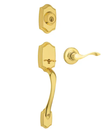 Brentwood x Belmont Polished Brass Entry Door Lock with Key (new)