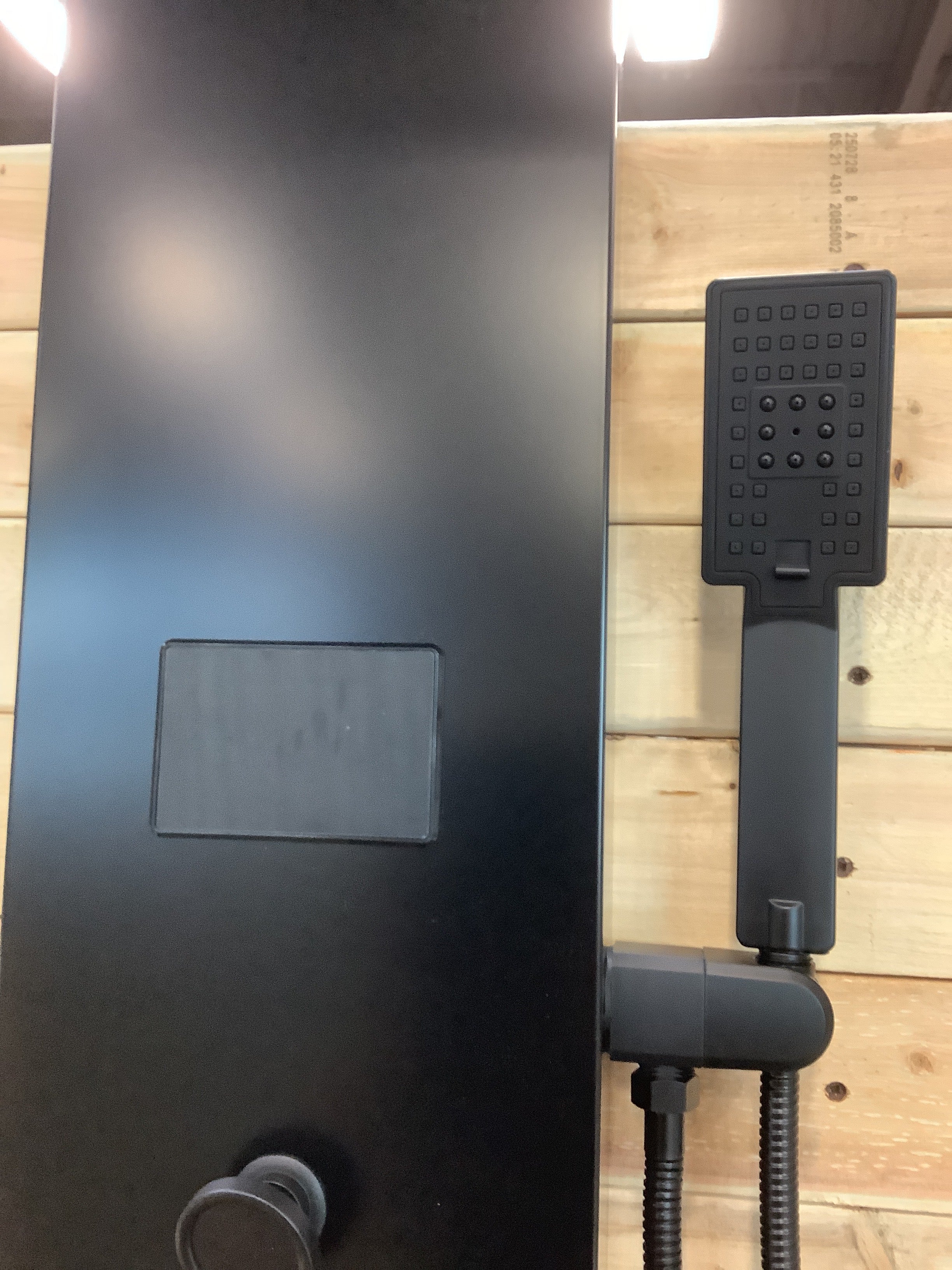 BWE 8-Jet Rainfall Shower Panel System with Rainfall Waterfall Shower Head and Shower Wand in Black - Image 3