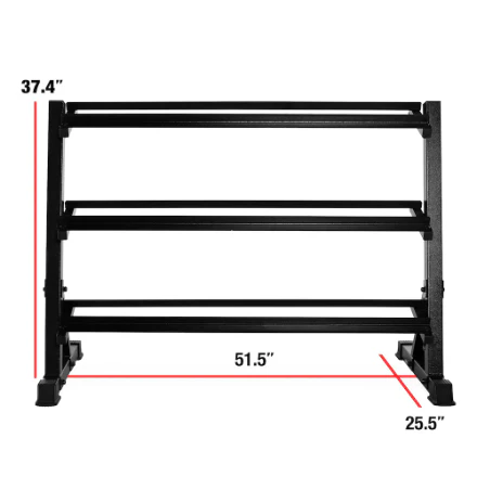 CAP Barbell 3-Tier Heavy Duty Dumbbell Storage Rack, 51-Inch, Black (Dumbbells not included) (New) - Image 5