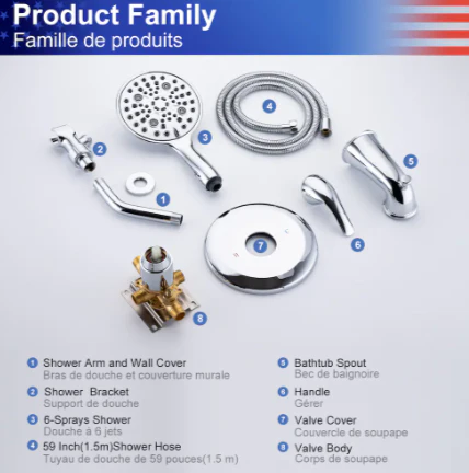 Chrome Tub & Shower Faucet Set (new) - Image 5