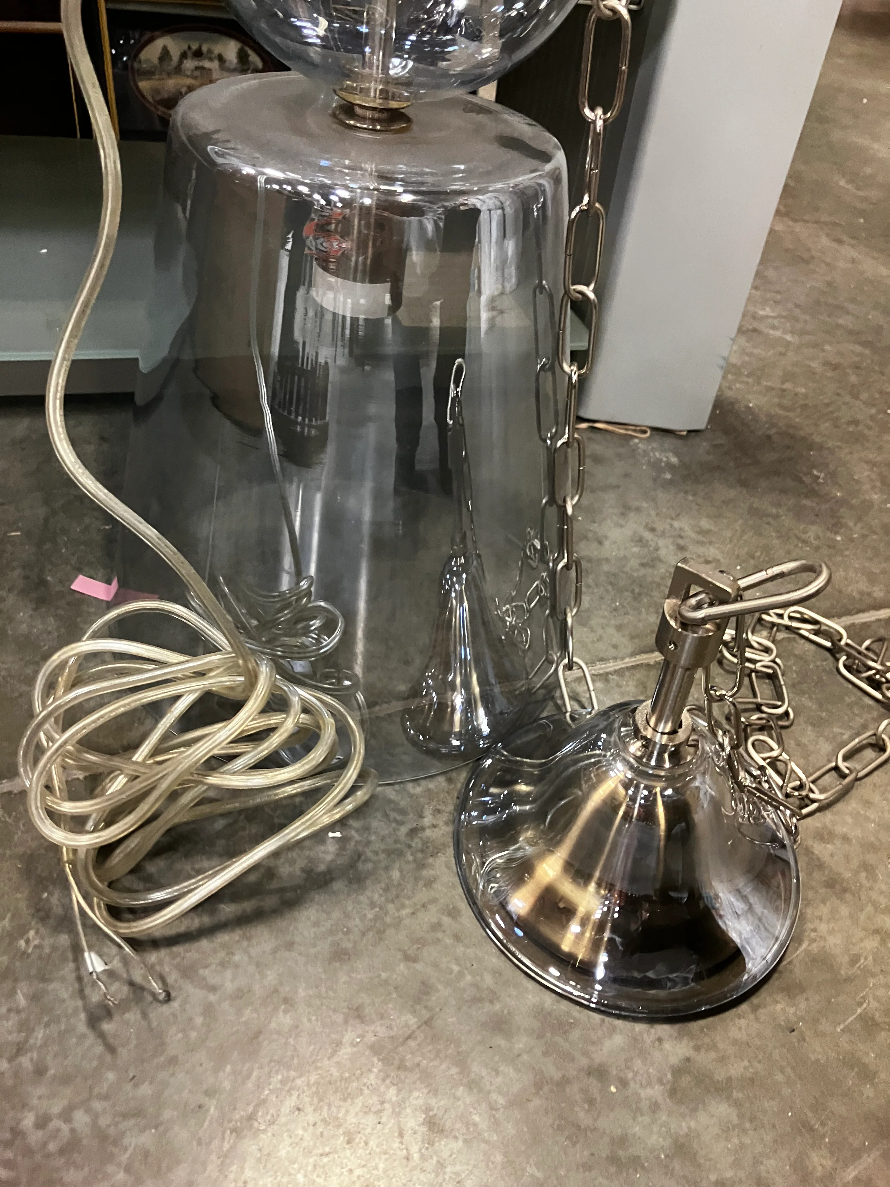 Clear Bubble Glass And Chrome Pendant Light - Image 3