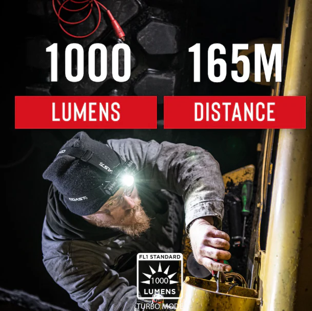 Coast XPH30R 1200 Lumen Rechargeable Dual Power Magnetic LED Headlamp (New) - Image 2