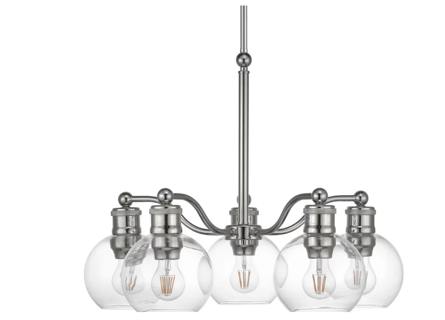 Progress Lighting Hansford Collection Five-Light Chandelier, Polished Nickel Finish (New)