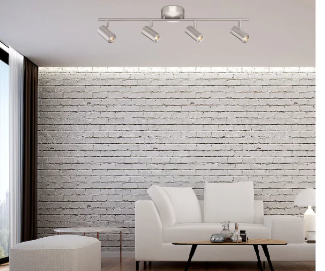 4-Light Brushed Nickel Integrated LED Dimmable Fixed Track Lighting Kit 30-inch (New) - Image 3