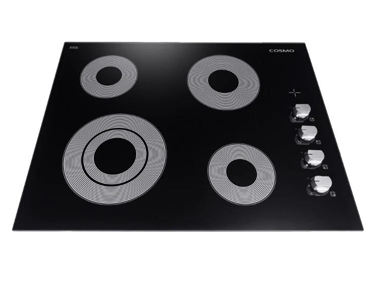 Cosmo 24 in. Electric Ceramic Glass Cooktop with 4 Elements and Control Knobs (New) - Image 3
