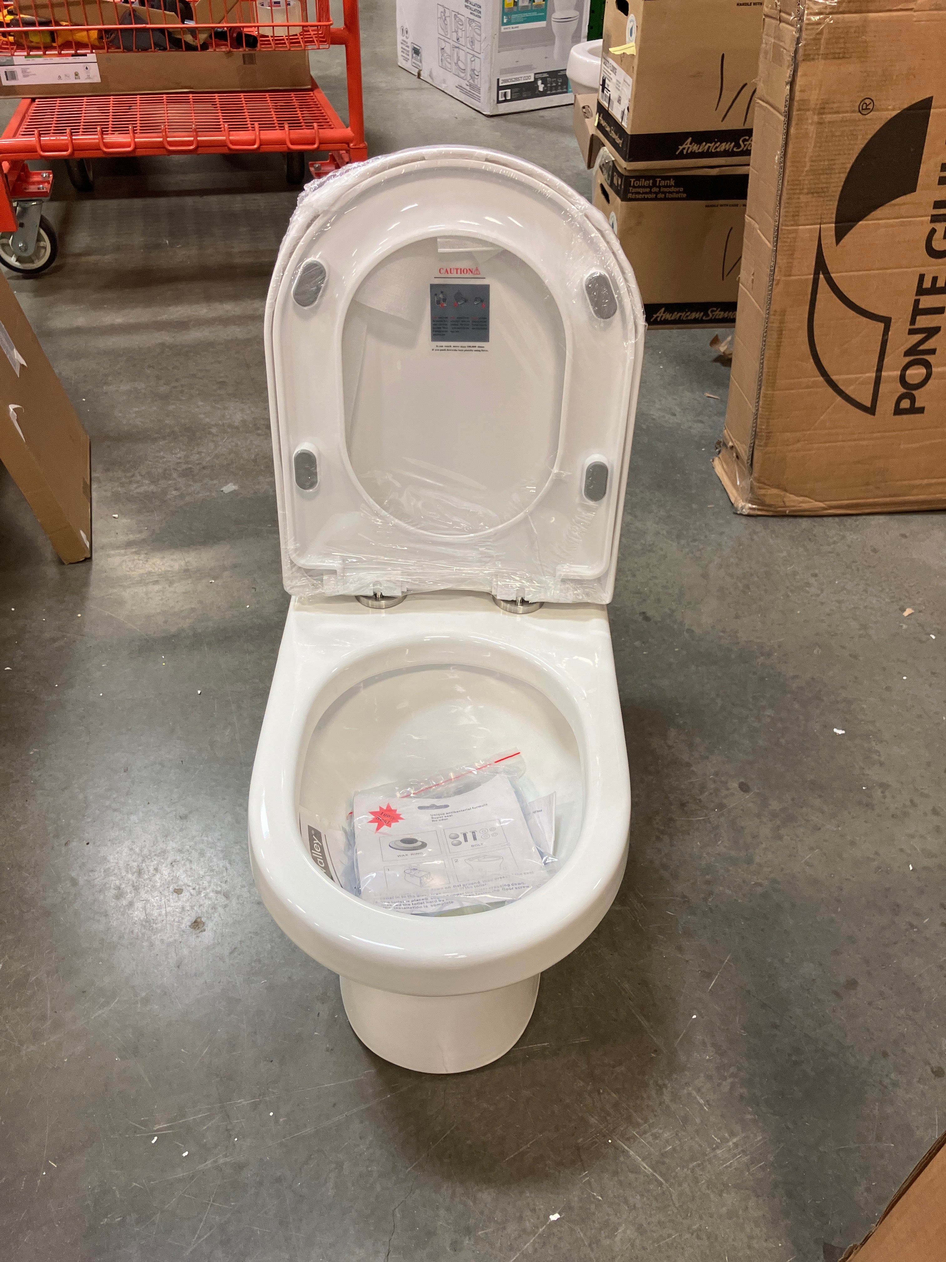 DeerValley Liberty 12 in. Rough In 1-Piece 1.1/1.6 GPF Dual Flush Round Toilet in White (new) - Image 3