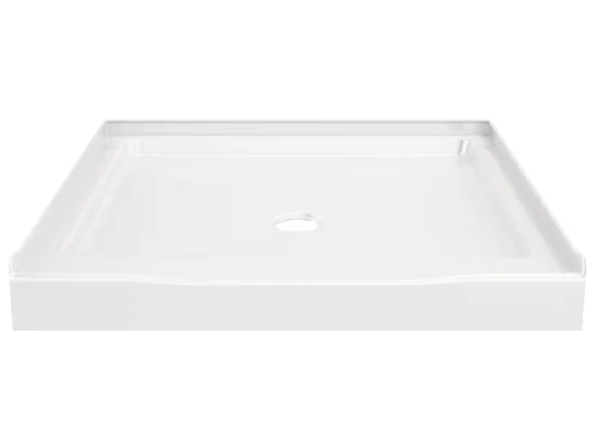 Delta Classic 500 36 in. L x 36 in. W Alcove Shower Pan Base with Center Drain in High Gloss White