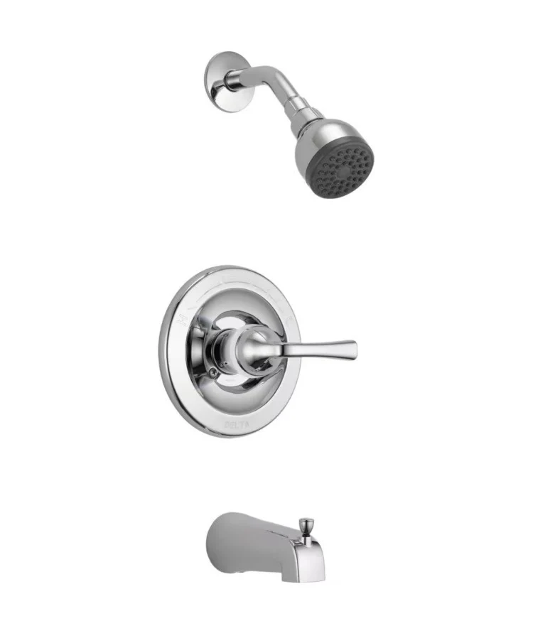 Delta Foundations Single-Handle 1-Spray Tub and Shower Faucet in Chrome (Valve Included)