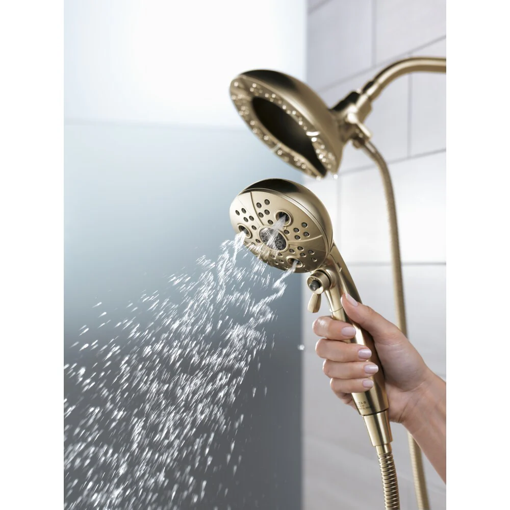 Delta H2Okinetic In2ition 5-Setting Round Two-In-One Shower in Champagne Bronze (new)