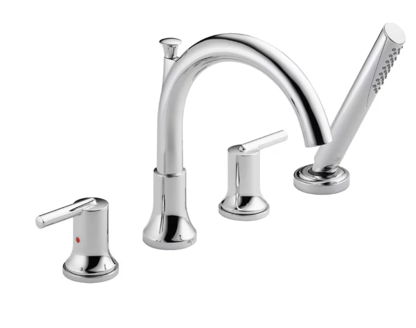 Delta Trinsic Roman Tub with Hand Shower Trim, Chrome (Valve Sold Separately)