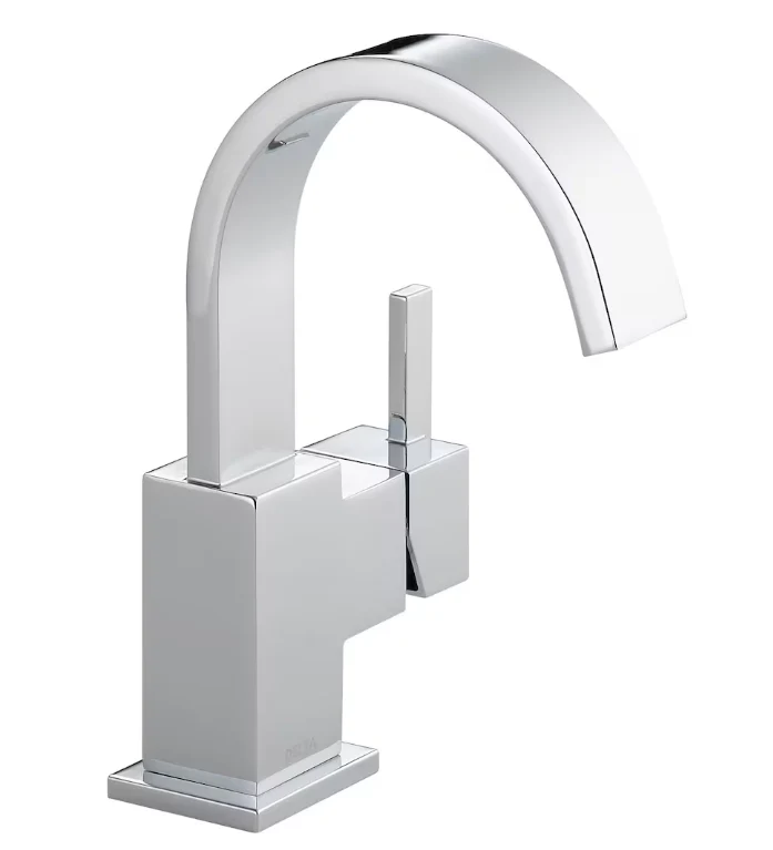 Delta Vero Single Hole Single Handle Lever High Arc Bathroom Sink Faucet Deck Mount Standard Flow Chrome