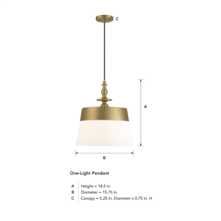 Designers Fountain Ava 1-Light Brushed Gold Pendant Light (New) - Image 3