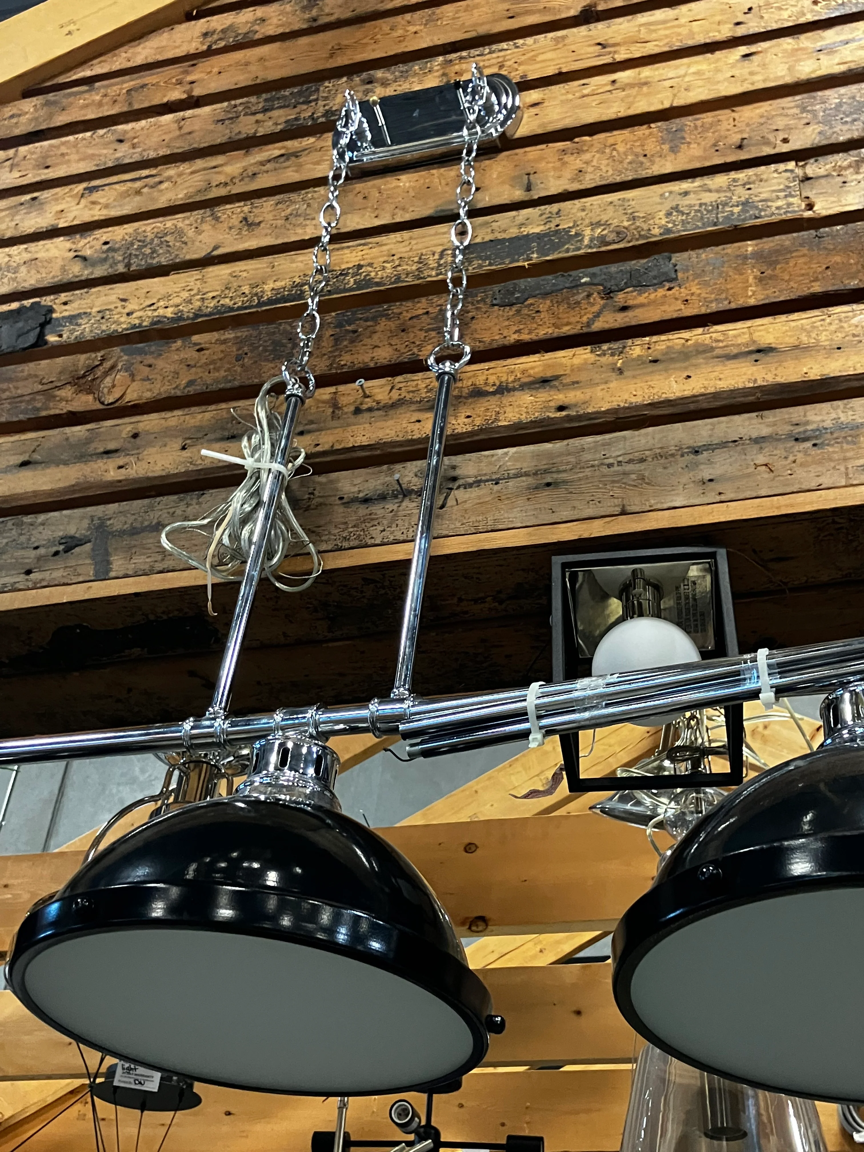 Duncan 3-Light Pewter Pendant with Black Shade - Image 3