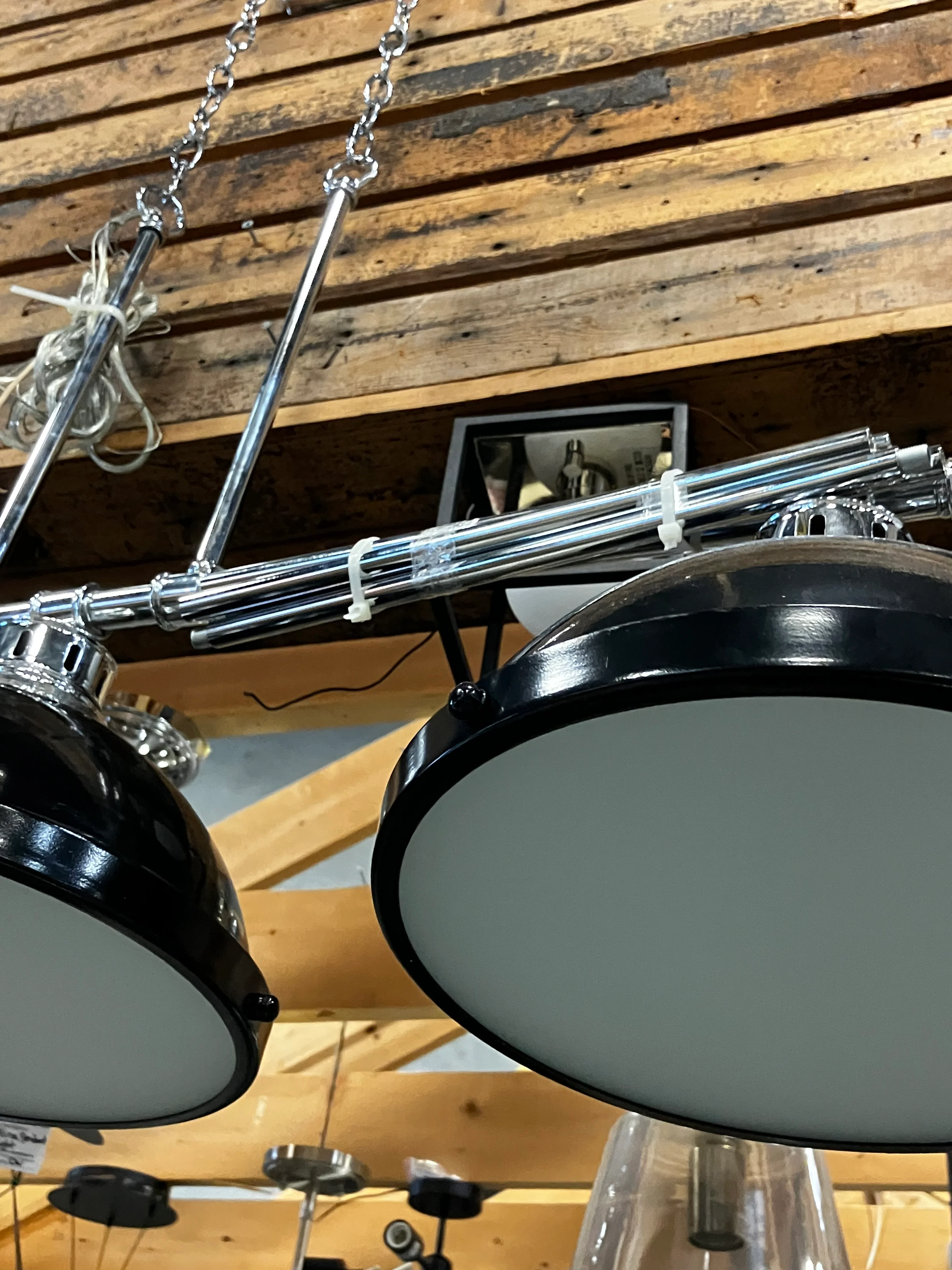 Duncan 3-Light Pewter Pendant with Black Shade - Image 4
