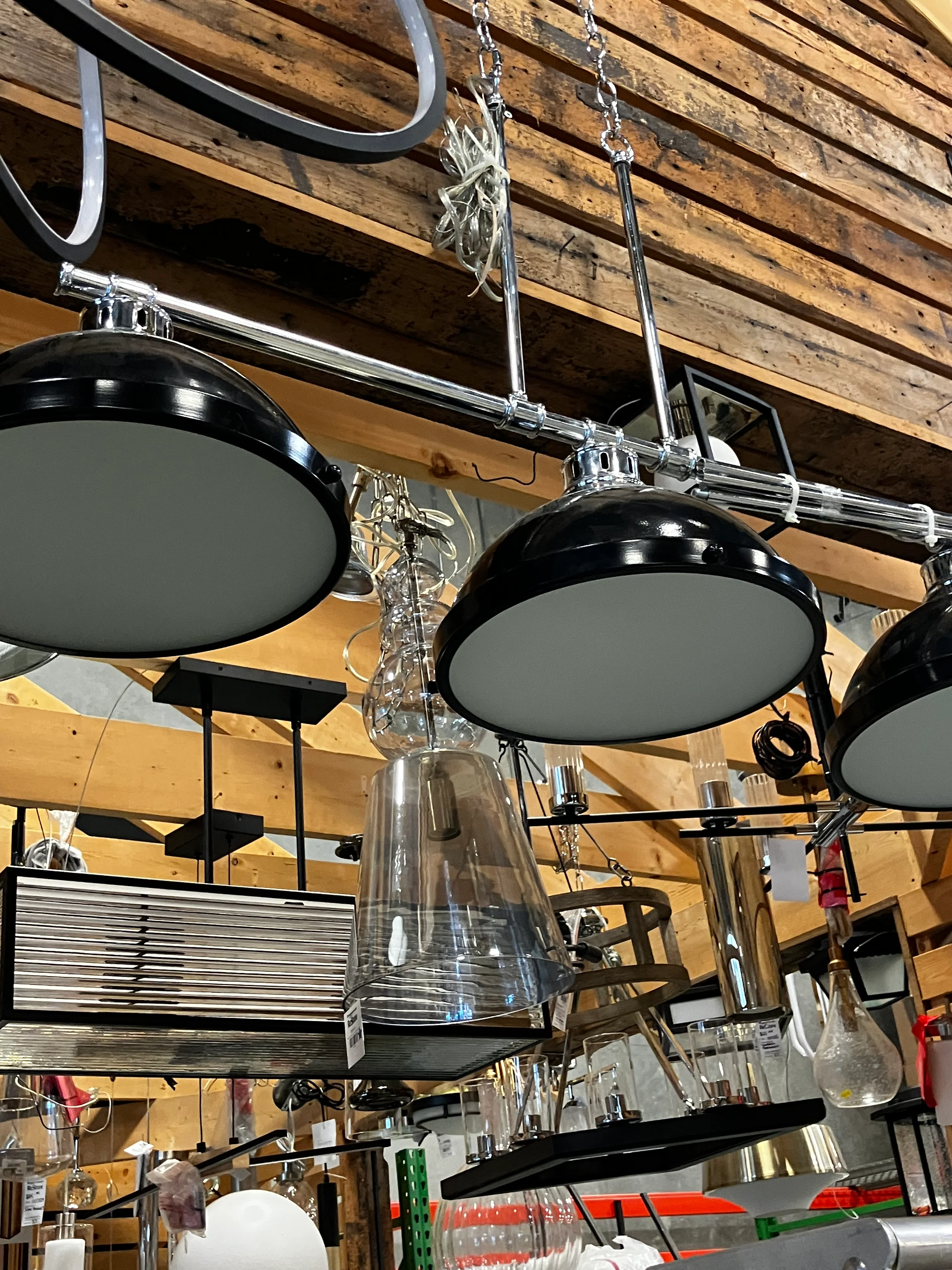 Duncan 3-Light Pewter Pendant with Black Shade - Image 5