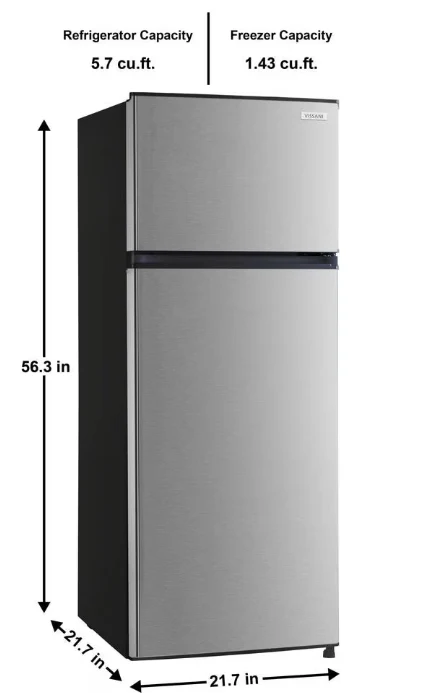 Vissani 7.1 cu. ft. Top Freezer Refrigerator in Stainless Steel (LIGHTLY USED) - Image 5