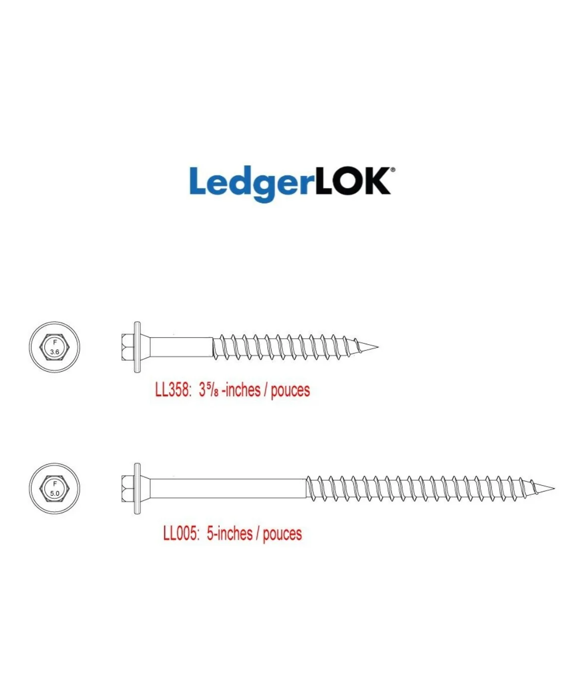 FastenMaster 3-5/8- Inch LedgerLOK Structural Wood Screws in Gray (150-Pcs) (new) - Image 3