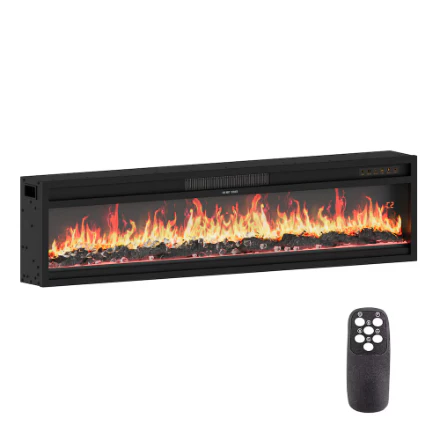 FUFU&GAGA Modern Black 46-Inch Electric Fireplace (New)