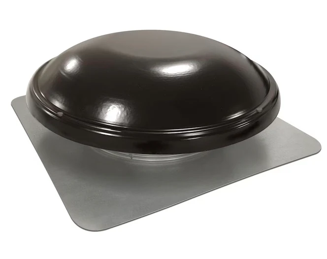 GAF Master Flow 1000 CFM Round Galvanized Power Roof Vent Fan in Black