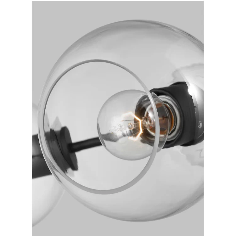 Generation Lighting Codyn 5-Light Midnight Black Large Chandelier with Clear Glass Shades - Image 3
