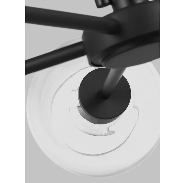 Generation Lighting Codyn 5-Light Midnight Black Large Chandelier with Clear Glass Shades - Image 4