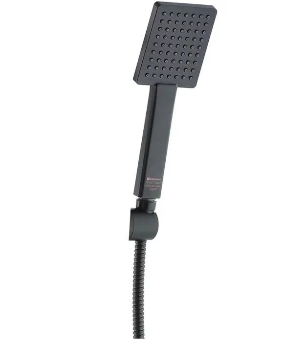 Modern 8-inch 1-Function Wall Mount Rectangle Handshower & Showerhead Kit in Matte Black - Image 3